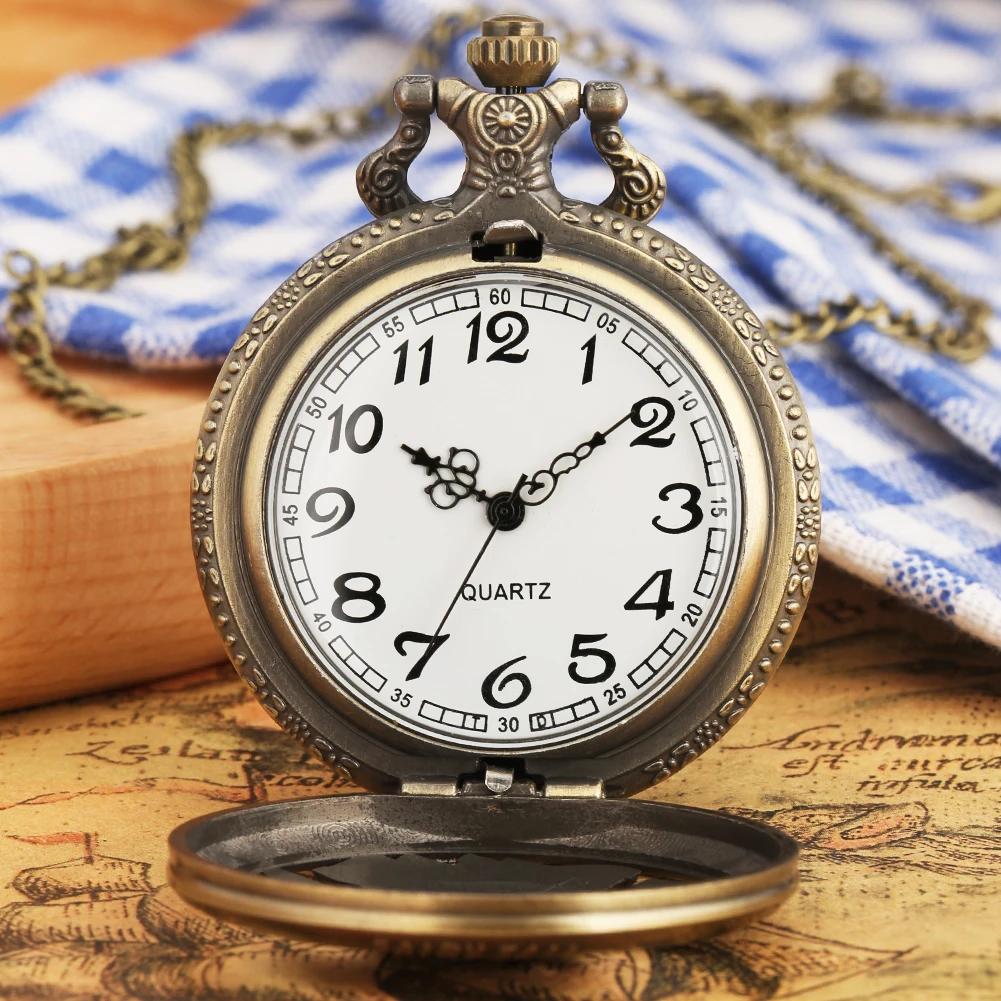 Fashion Retro Watch Pendant Men's Quartz Pocket Watch Necklace Fob Clock High Grade Gifts Sets