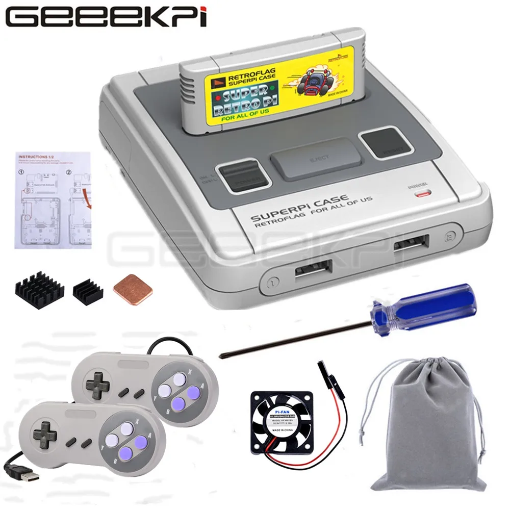 В наличии! Оригинальный чехол GeeekPi Retroflag SUPERPi J NESPi с дополнительным игровым