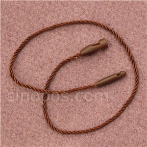 brown nylon cord Пластиковая висячая бирка уплотнительная веревка с пулевидной вилкой, нейлоновый хлопковый шнур защелкивающаяся головка петля замок Пряжка модная сумка ценник веревка крепеж - Цвет: brown nylon cord
