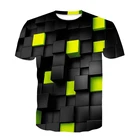 Футболка с взрывоопасным геометрическим рисунком, летняя мужская футболка, Мужской Повседневный Топ, модная рубашка с круглым вырезом, женская уличная одежда