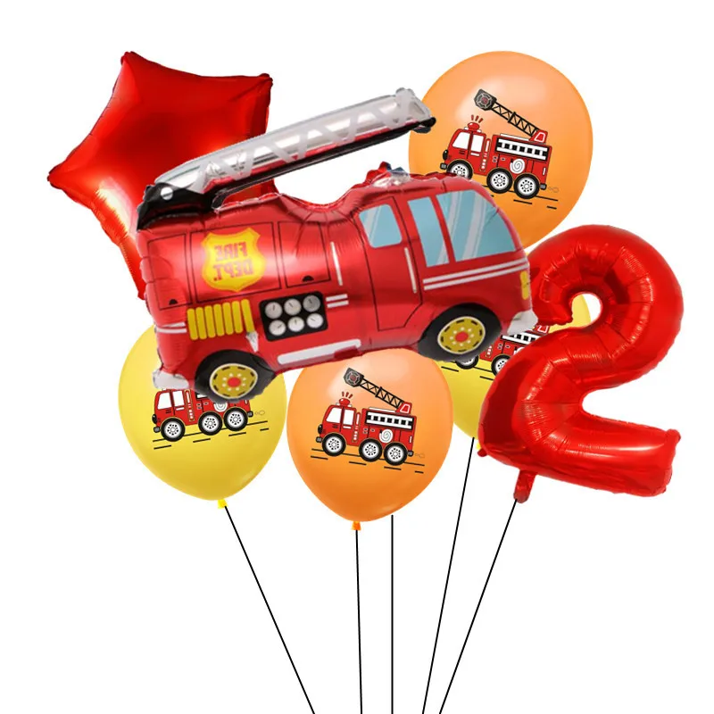 Воздушные шары из фольги для конструктора воздушные с цифрами пожарной машины 1 2