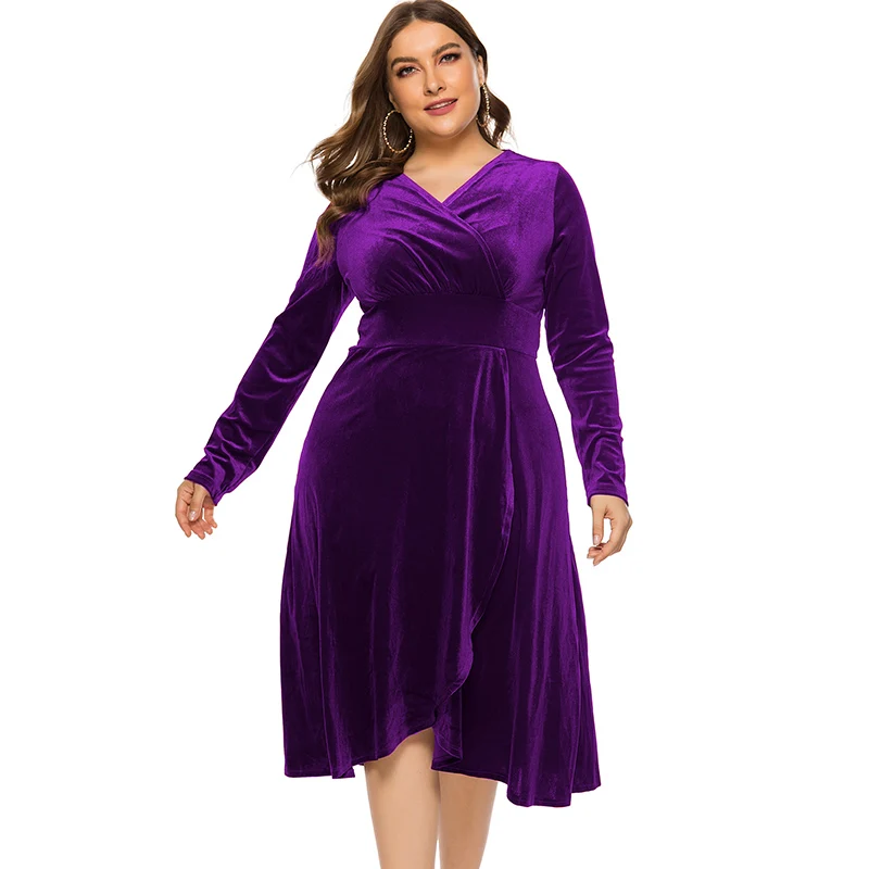 Romacci для женщин Большие размеры платье Вечерние кроссовер v-образный вырез с