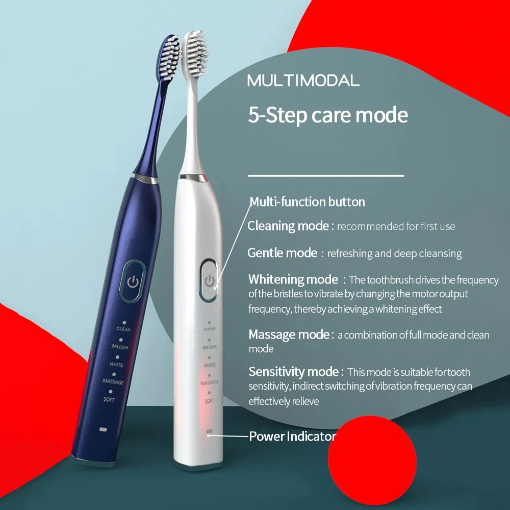 

Powerful Ultrasonic Sonic Electric Toothbrush USB Rechargeable Tooth Brush Adult Electronic Washable Whitening relax Teeth Brush