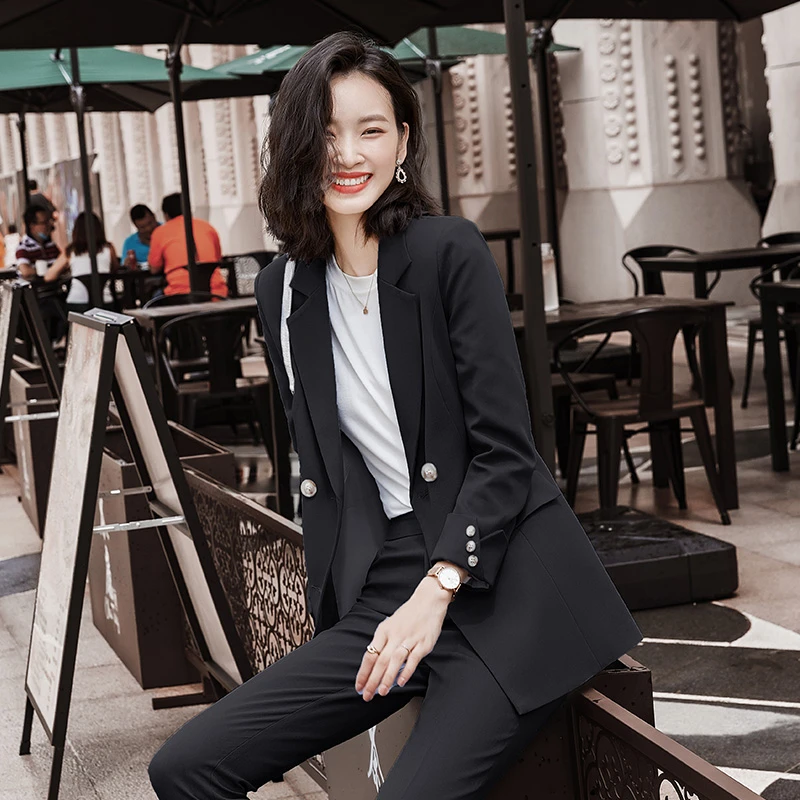 High Quality Fabric OL Styles Formal Women Business Suits with Pants and Jackets Coat Ladies Fall Winter Blazers Set Pantsuits|Брючные