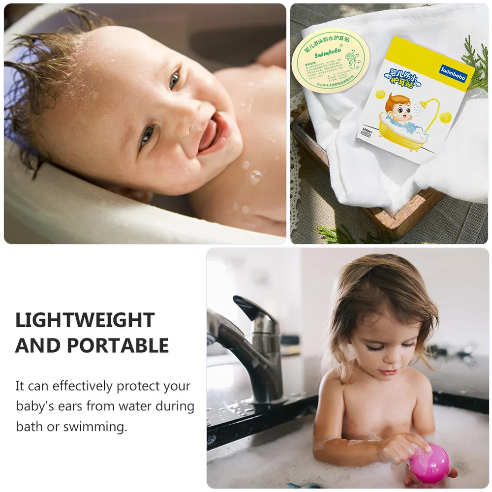 

1 Box of 100Pcs Infant Waterproof Ear Covers Swimming Ear Protector Ear Patch