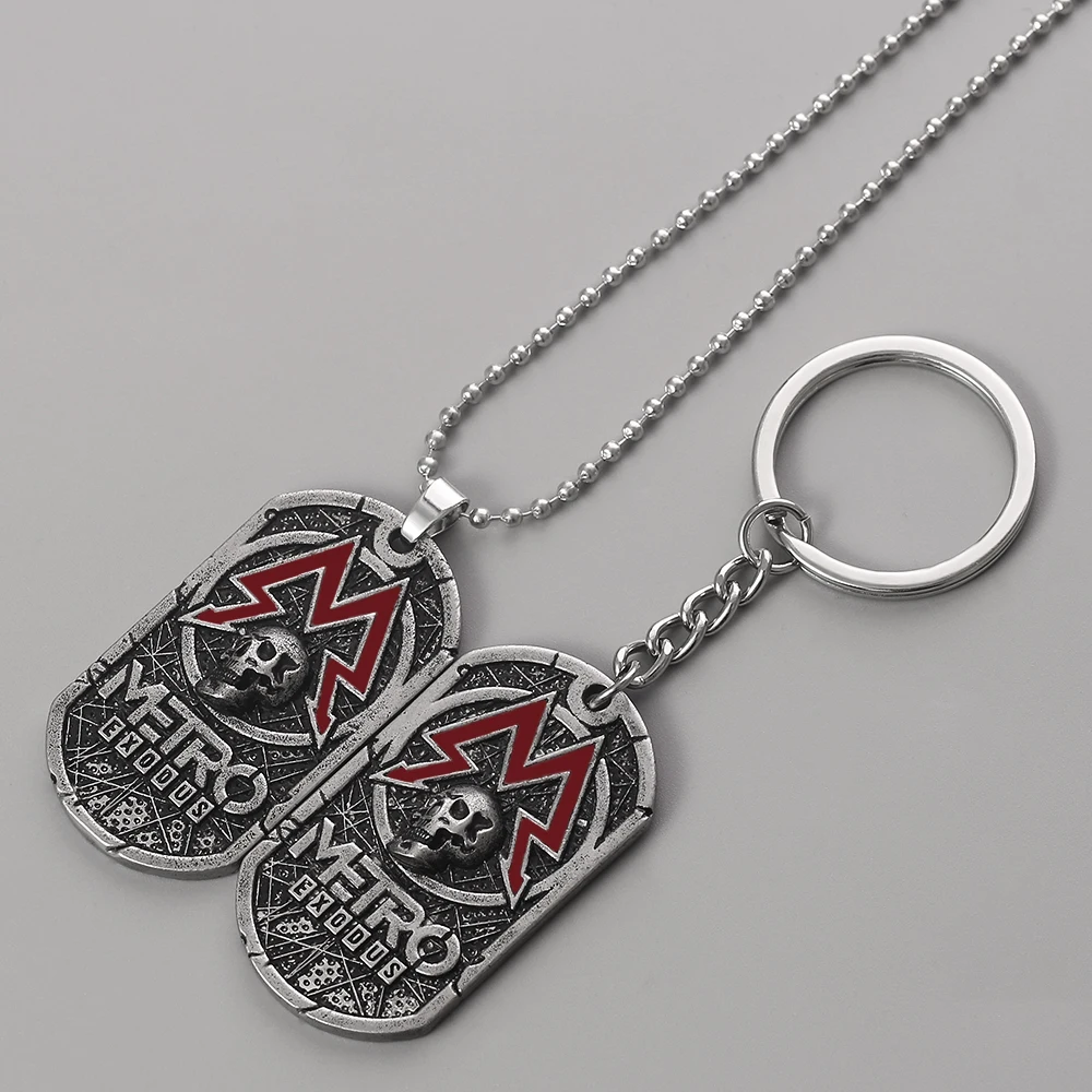 Значок из серии метро: Экзодус винтажный Овальный брелок с черепом бирка модное