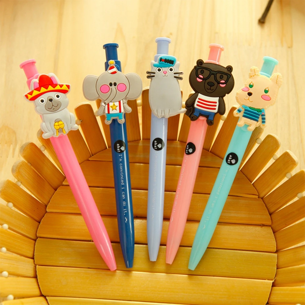 

50pcs Creative Stationery Press Cute Zoo Ballpoint Pen Oil Pen Student Supplies Wholesale Novelty Pens For Writing