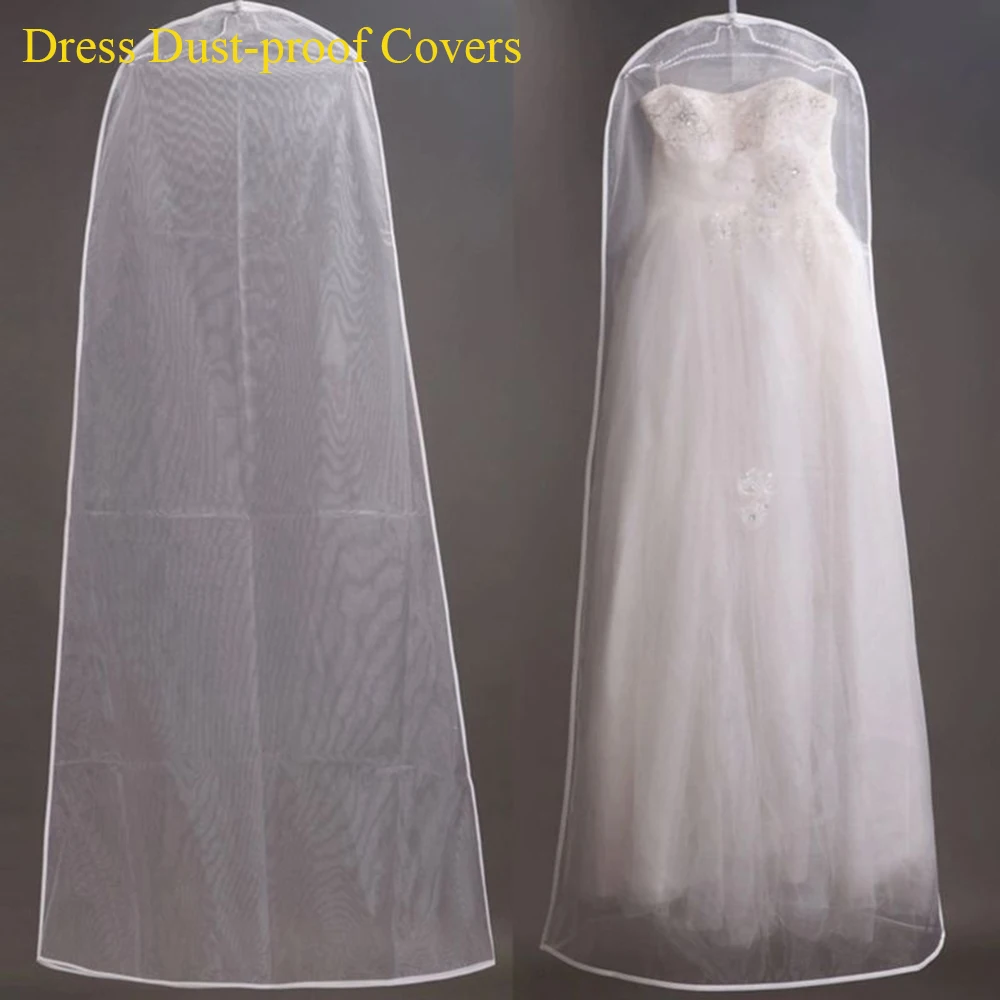 1Pc Dust-proof Wedding Dress Covers Coat Garment Protector Bride Gown Storage Bags Clothing Cover Transparent Wardrobe Case 2021