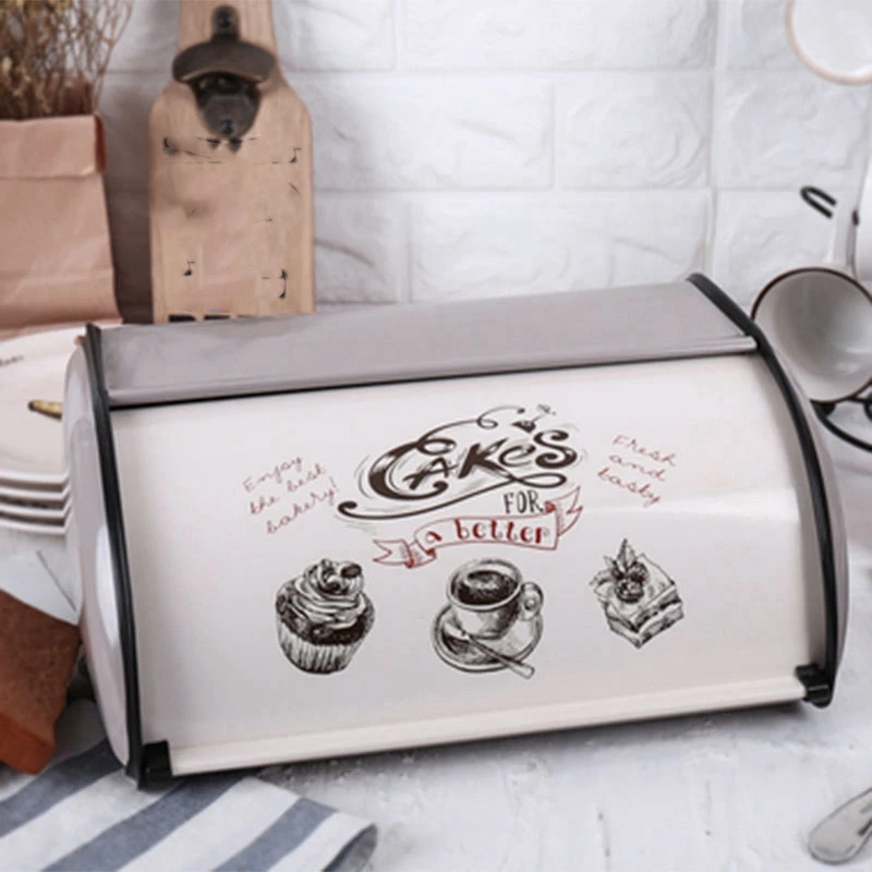 Винтажный ящик для хлеба хранения Складывающийся верхний светильник серый