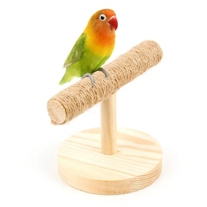 

Parrot Wooden Tabletop Perch Bird Stand Training Exercise Feet Claw Grinding