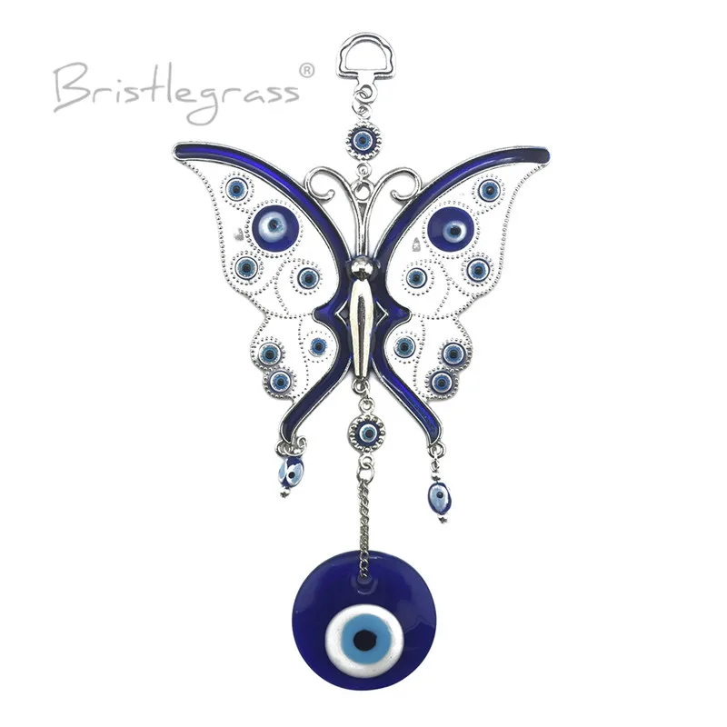 BRISTLEGRASS Turkish Blue Evil Eye Rhinestone Butterfly Car Wall Hanging Pendant Pendulum Amulet Lucky Charm Blessing Protection | Украшения
