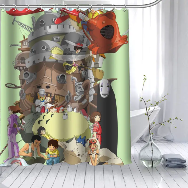 new arrival totoro anime shower curtain polyester fabric high defintion print bathroom curtain waterproof 12 hook bath curtain free global shipping