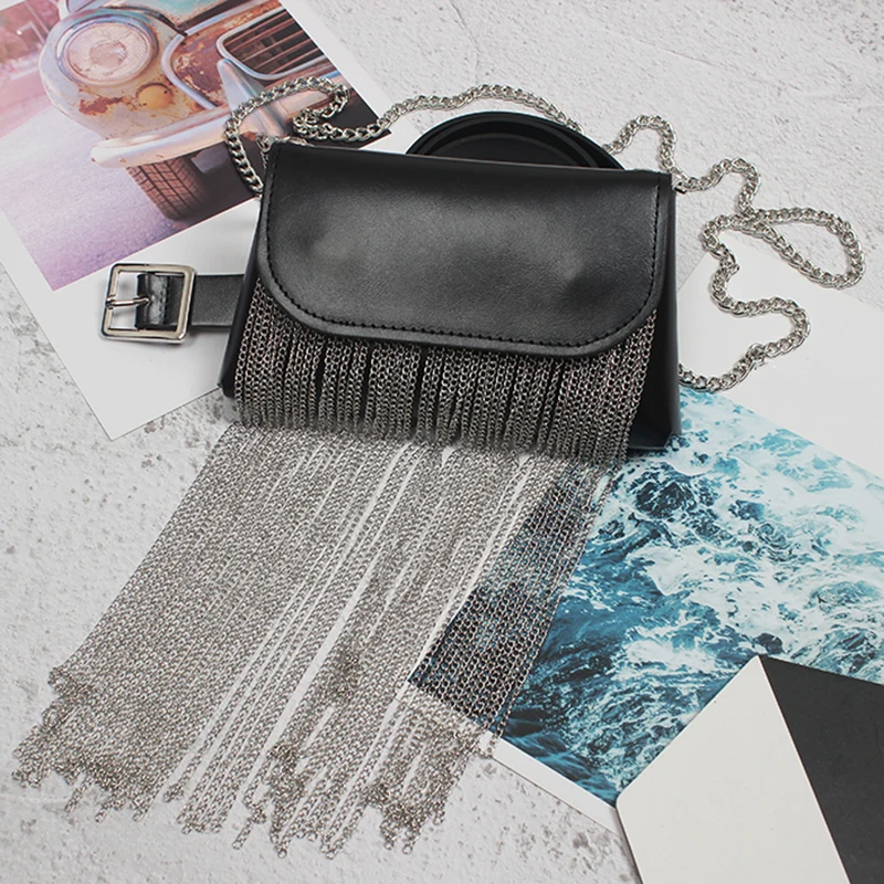 

[EAM] Women New Metal Chain Crocodile Tassels Pattern Pu Leather Personality Belt Fashion All-match Spring Autumn 2021 1DD3993