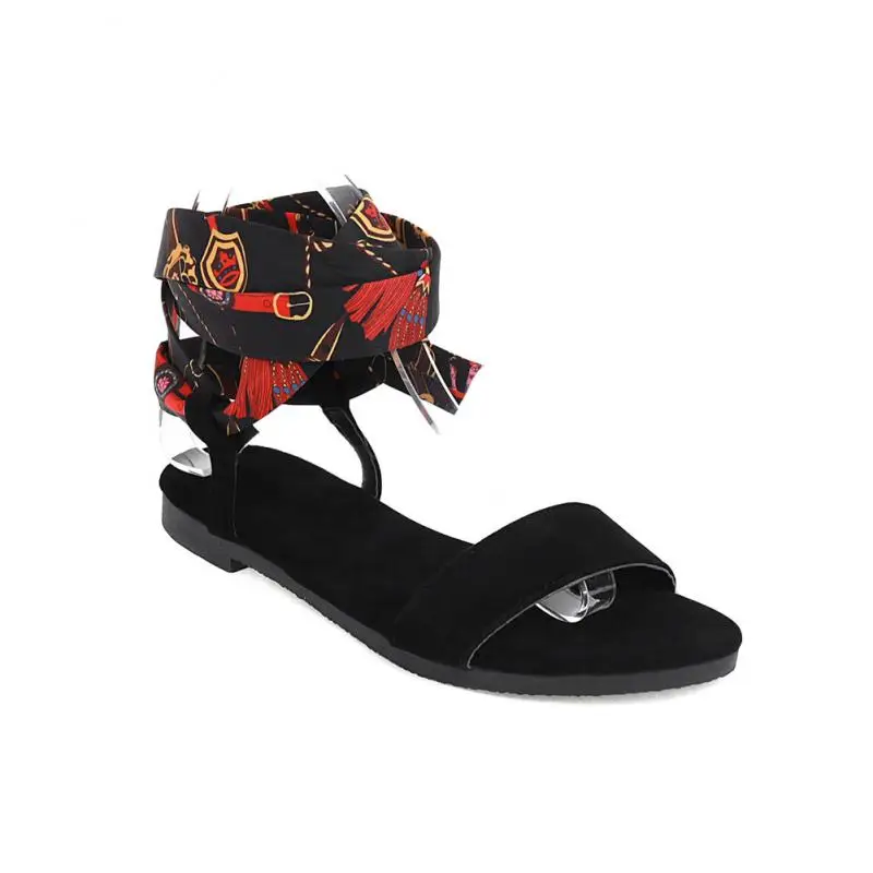 

Ladies Gladiator Sandals Fashion Mixed Colors Flat Ankle Strap Casual Shoes for Ladies Summer Outdoor Leisure Footwear Plus Size