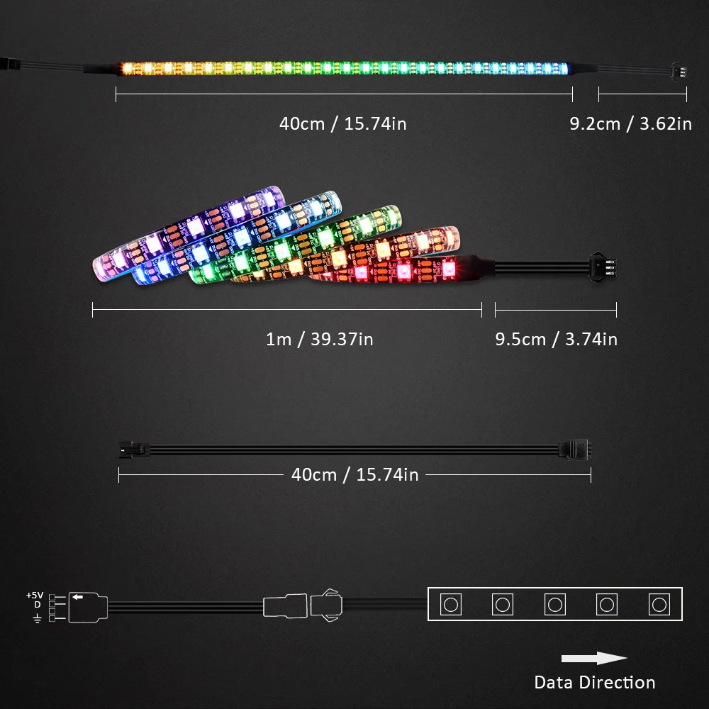Светодиодные ленты светильник RGB 5V прибор приемно-ws2812b полосы для ПК чехол материнская плата 3 контактный разъем для ASUS Aura SYNC, MSI Mystic светильник синхронизации