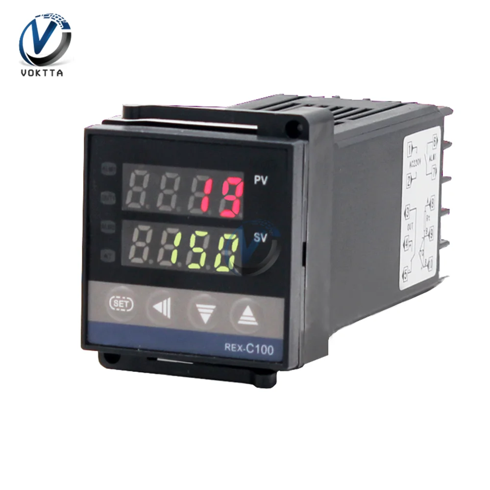

New 220V REX C100 Digital Temp Thermostat SSR Relay Output LED PID Temperature Controller Thermoregulator 0-999 Degree V DA V DN