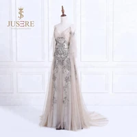 a line evening dress beading lace v neck open back mother dress prom dress with sweep train party dress