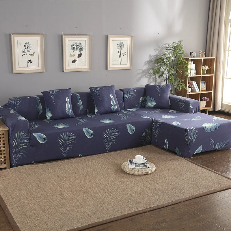 Цветной плюшевый утолщенный эластичный чехол для дивана секционный