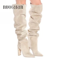 plus size 35 42 over the knee boots women new design fur warm winter shoes women fashion thigh high boots long woman footwear