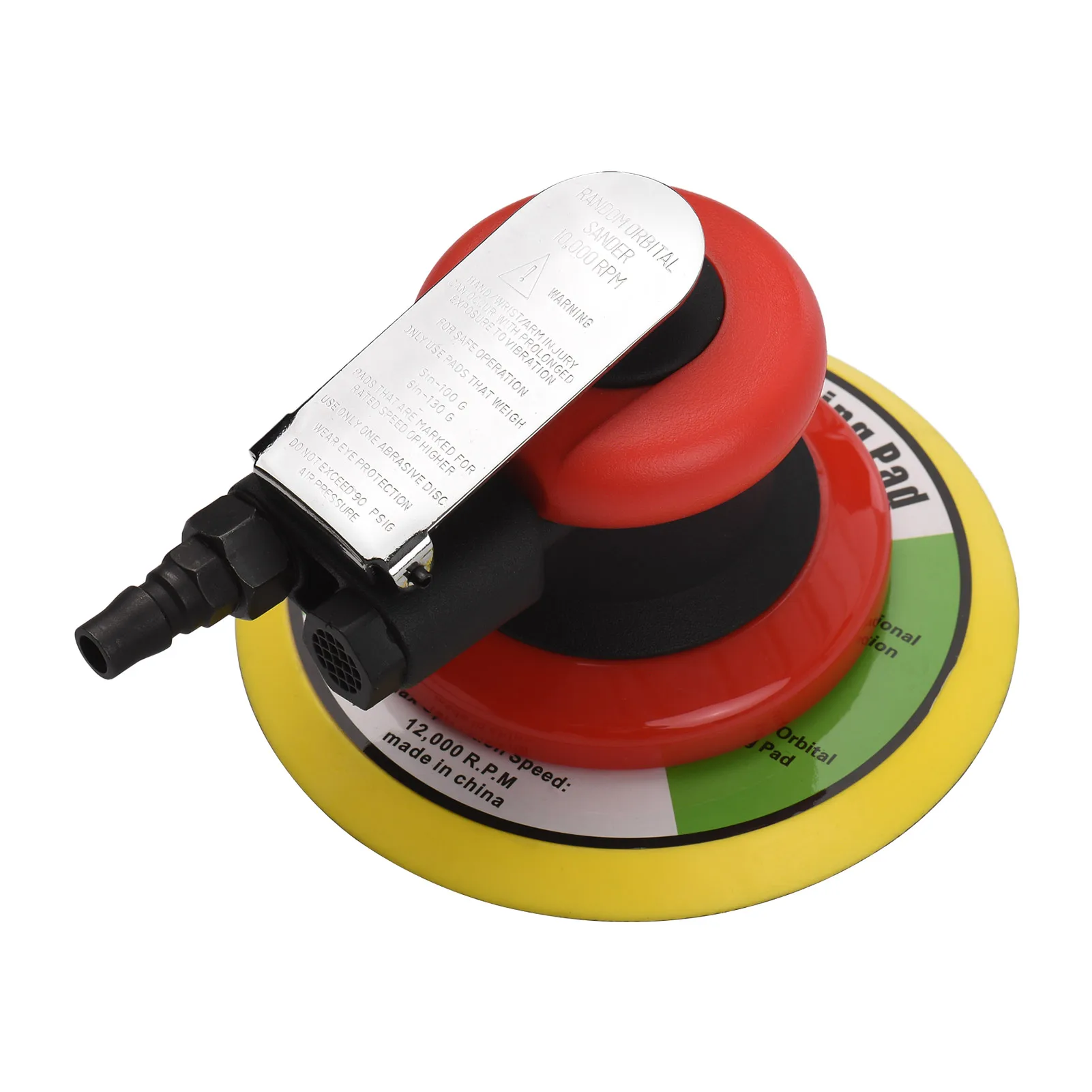 

Pneumatic Sander Electric Sander Machine 6 Inch Polishing Sanding Waxing for Car Wall Wood Metal 10000RPM Red for Car Polishing