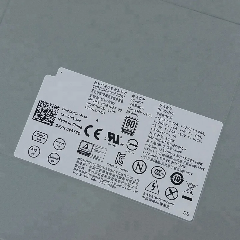 

NEW 48Y6D 048Y6D CN-048Y6D Desktop 850W Power Supply for Dell Alienware Aurora R7 R5 R6 HU850EF-00 Cable
