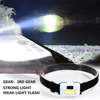 mini cob led headlamp 3 modes waterproof headlight head flashlight torch lanterna for outdoor camping night fishing