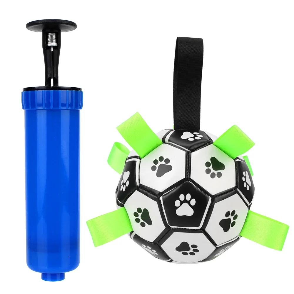 

15cm Dog Bite Chew Balls Interactive Pet Football Toys With Grab Tabs Puppy Outdoor Training Soccer Pets Accessories