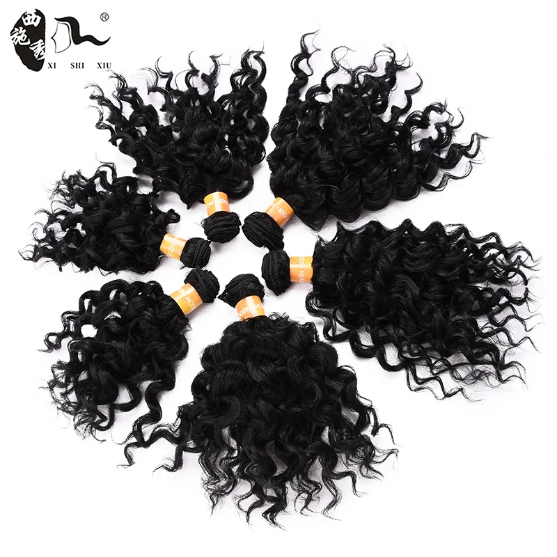 Черные волнистые кудрявые пряди для наращивания Dream ice 6 шт./упак. одна упаковка