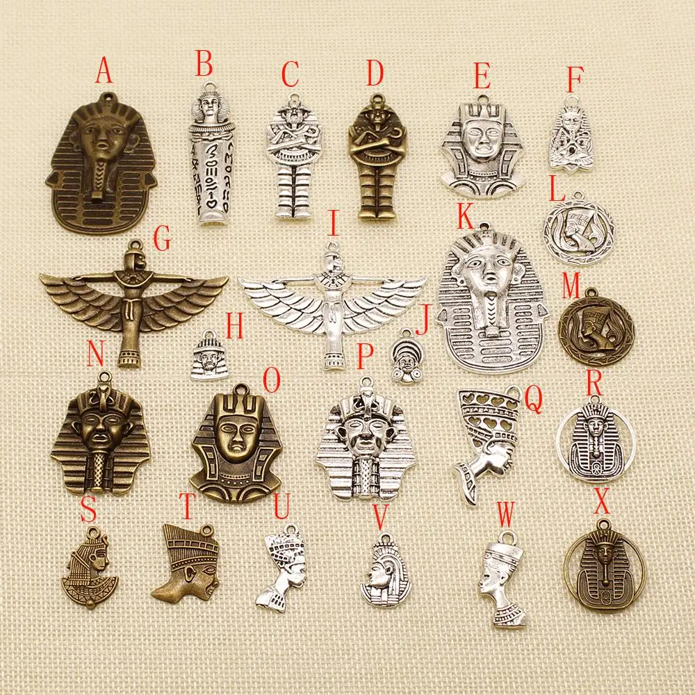 10 шт. металлические бронзовые серебряные подвески египетского фараона для