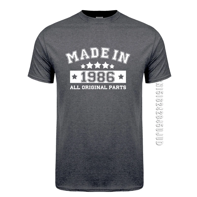 

Fashion Made In 1986 T Shirts Men Cotton Summer O Neck Birthday Gift Tshirt Tops Funny Man T-shirt