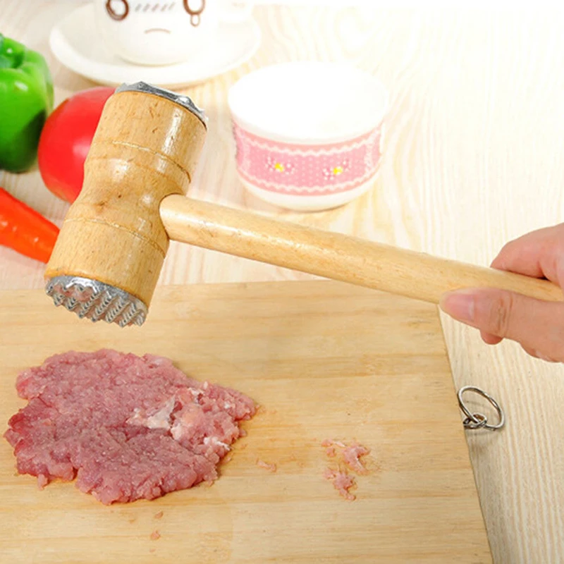 

2020 Wooden Double-sided Meat Hammer Meat Tender Hammers Steak Tools Pork Chop Hammer Kitchen Supplies