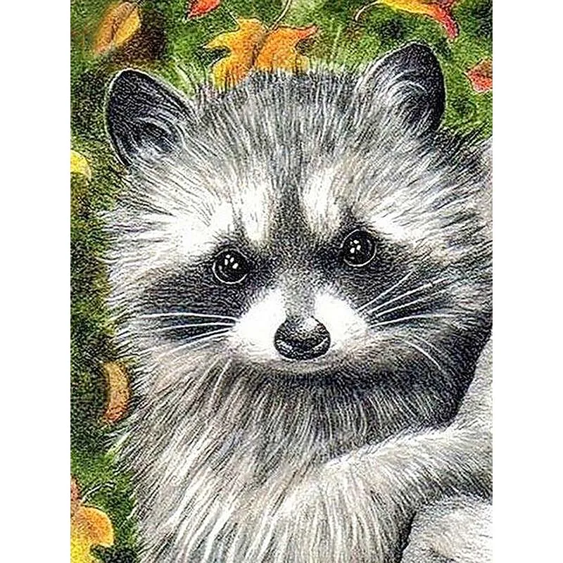

Full Round Square DIY Diamond Painting Raccoon 5D Craft Photo Diamond Embroidery Animal Cross Stitch For Home Decor Gift P2