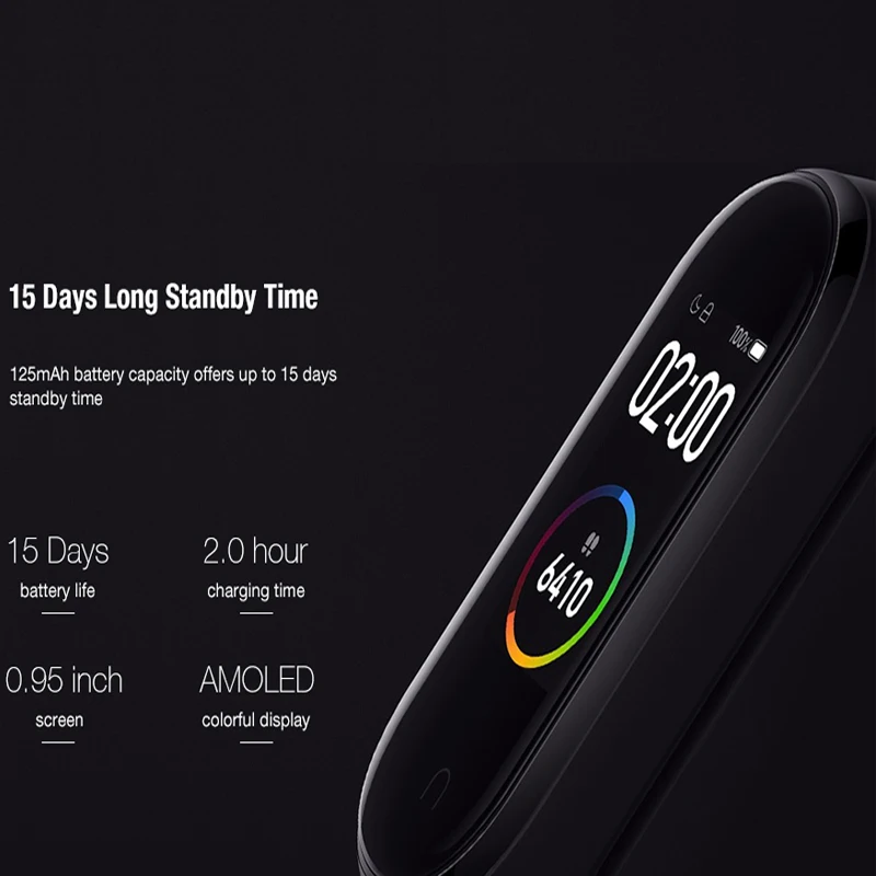 Оригинальный Xiaomi Mi группа 4 смарт браслет 6 axis Сенсор активно матричные осид Экран