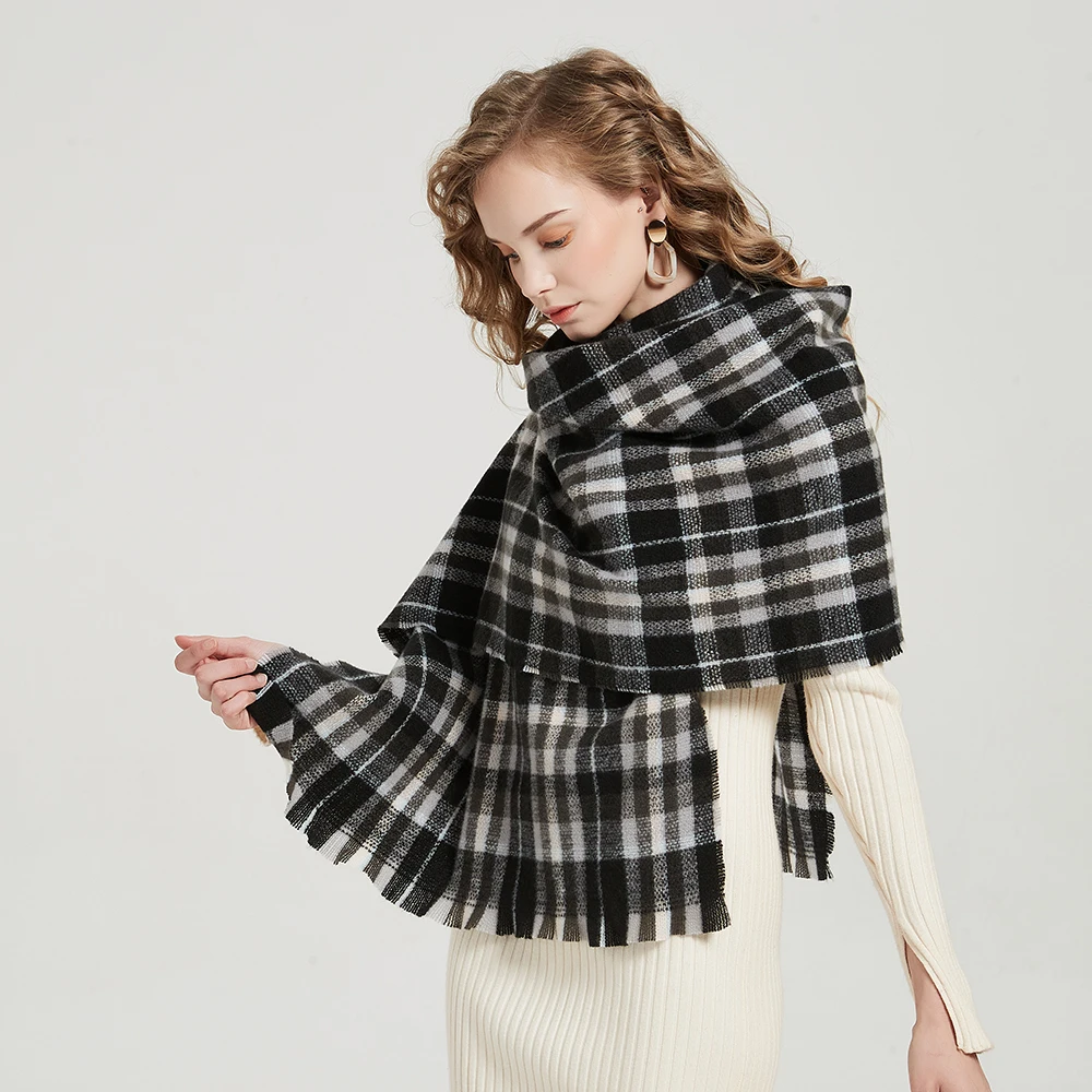 

[FEILEDIS]2021 Autumn Winter Women Cashmere Unisex Scarf Foulard Plaid Male Scarves Fashion Casual Scarfs