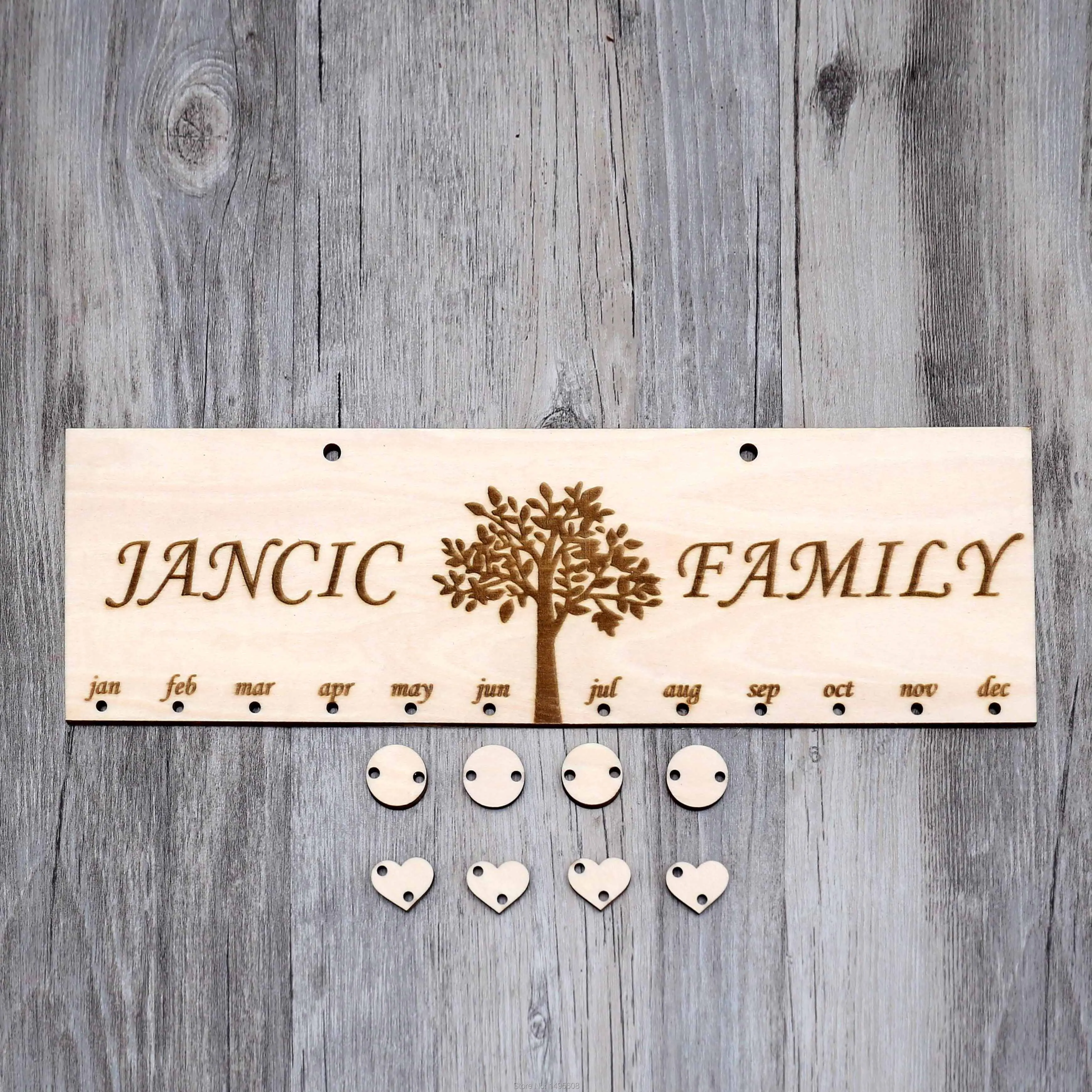 Деревянная доска сделай сам с напоминанием о дне рождения календарь на годовщину