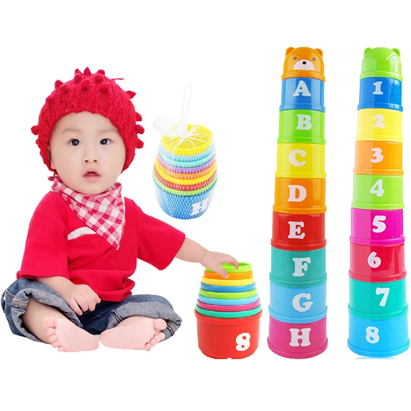 

Stack Cup Tower Early Intelligence For Children Girls Boys Educational Newborn Baby Toys 6 Month Figures Letters Foldind