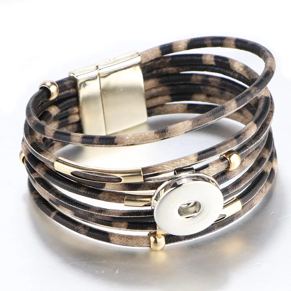 Ювелирные изделия с кнопками-застежками 18 мм браслет в стиле панк многослойная