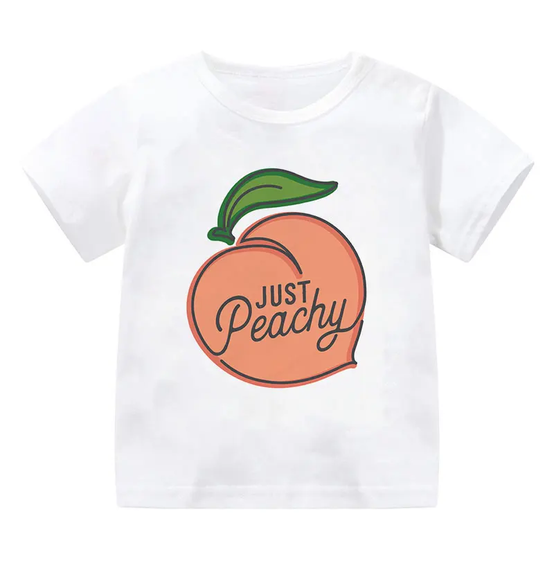 

Summer New Painted Print Boy T Shirts For Children Summer Ice Drink Cute Fruit Girls T Shirts Design Kawaii Simple Baby T Shirt