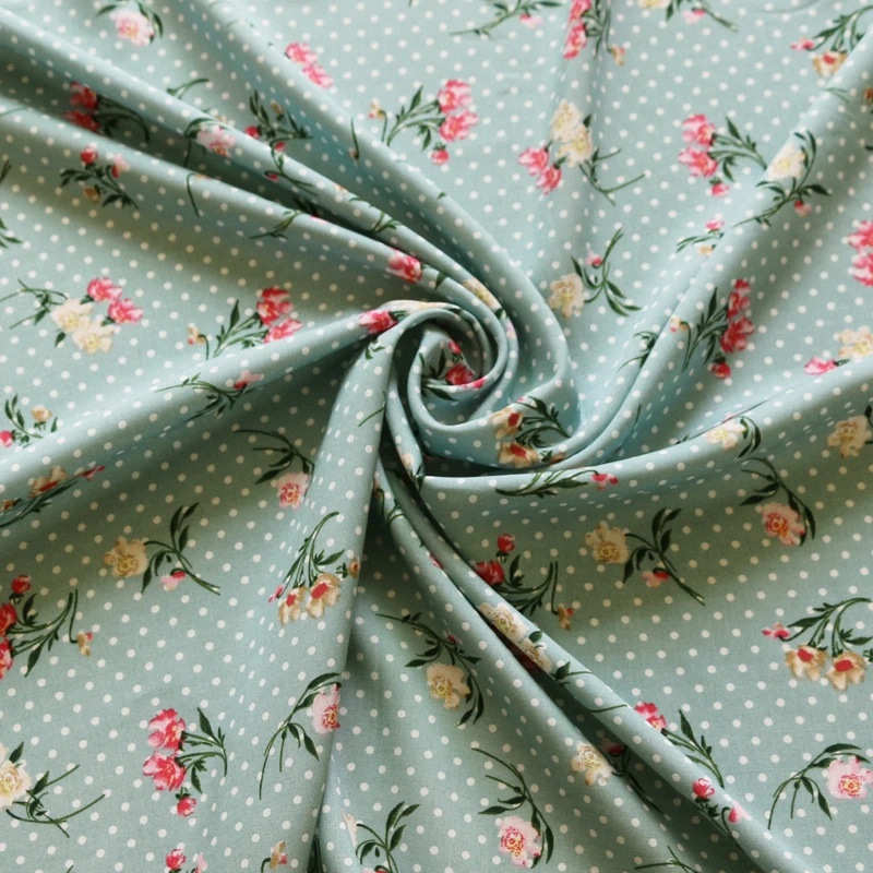 100 см * 140 мягкий вискозный материал узор в горошек Цветочный поплин летняя