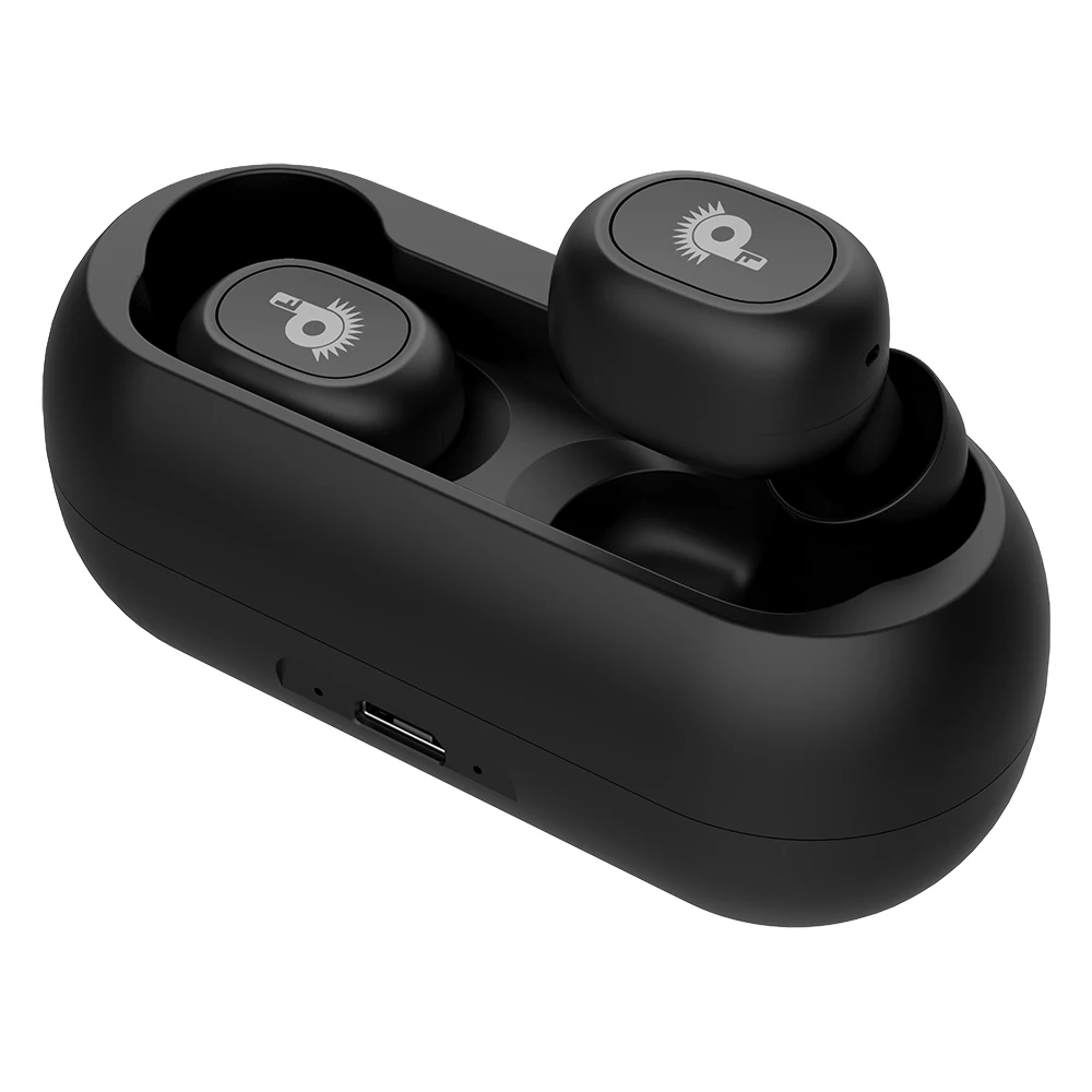 Черный Tws наушники bluetooth 5,0 Беспроводные наушники с шумоподавлением бас стерео наушники мини вкладыши двойной микрофон с зарядным устройством - Цвет: Черный