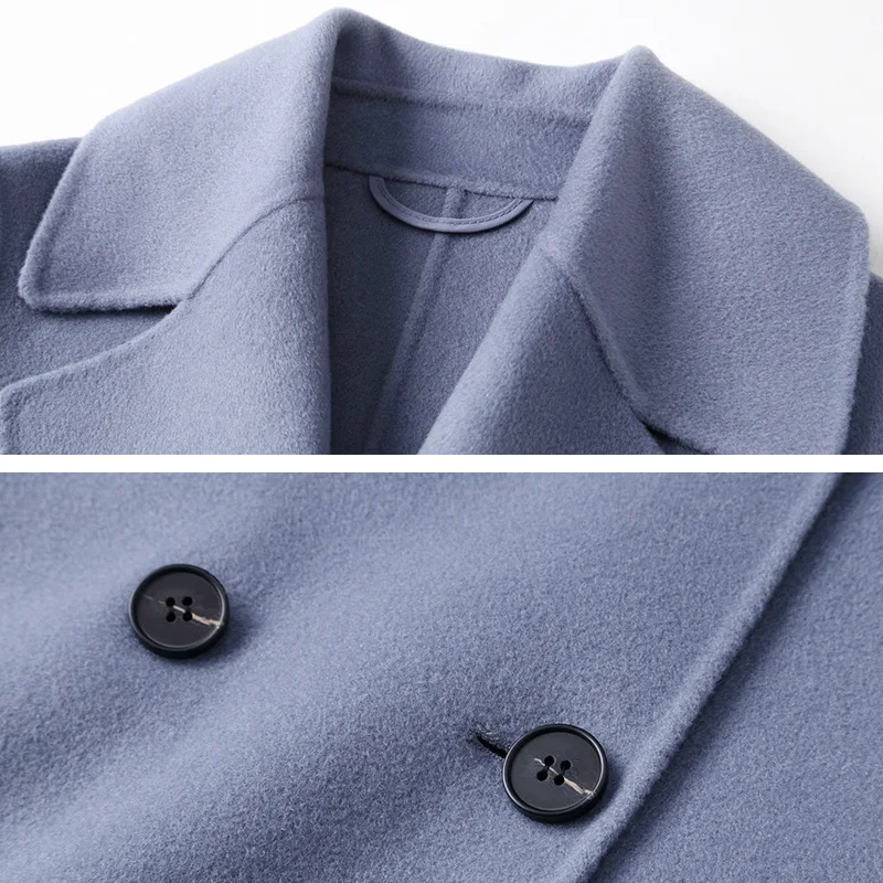 BURDULLY классическое пальто кашемировое шерстяное женское волнистое на зиму