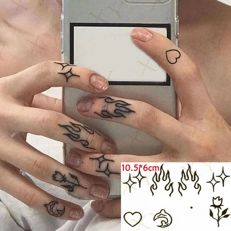 Водостойкая Временная тату-наклейка с рисунком пламени Ele men t Fire искусственная