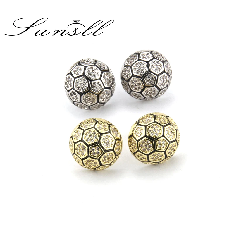 SUNSLL новые золотистые/Серебристые серьги гвоздики из меди с белым кубическим