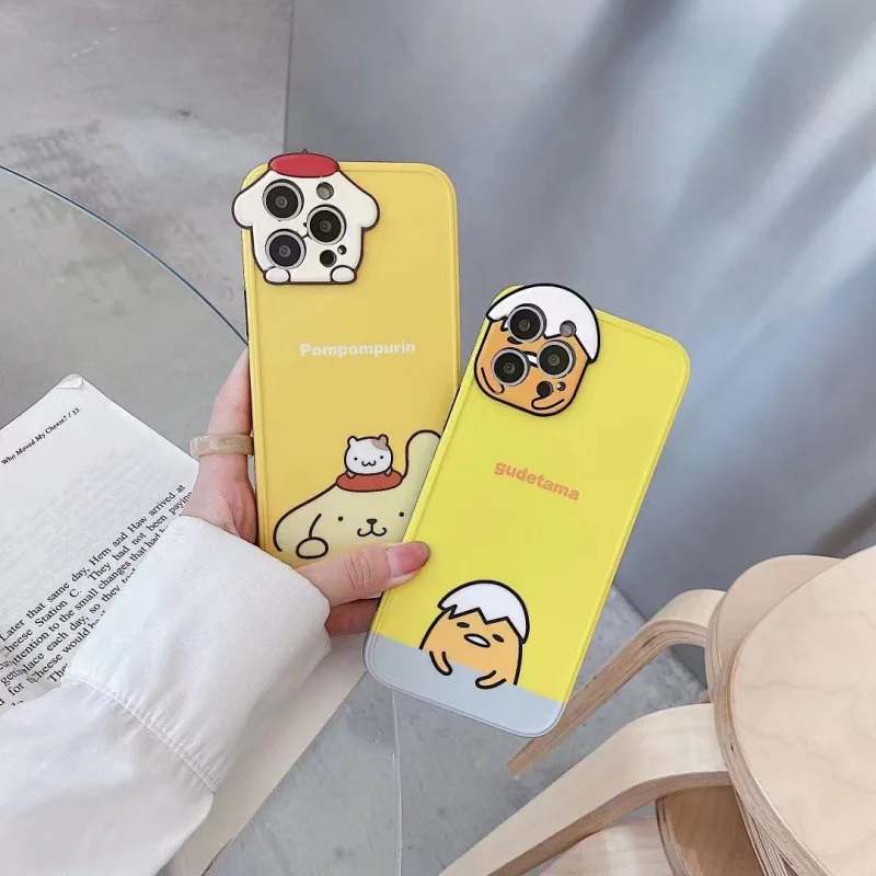 

Sanrioed Littletwinstars Gudetama Badbadtz-Maru Kuromi Suitable for Apple 12Pro/11 Stereo Goggles Iphone8Plus Mobile Phone