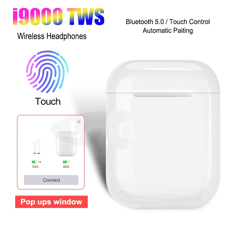 I9000 TWS всплывающие Беспроводные Bluetooth 5,0 V5 наушники гарнитура наушники ухо телефон бутоны 6D бас PK i 12 i20000 i10000 i30000 TWS