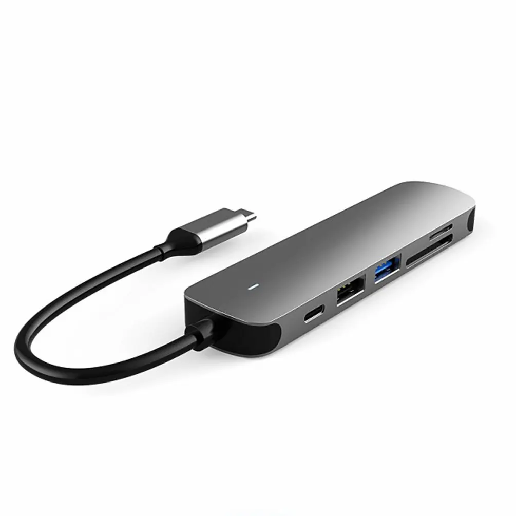 

Usb-хаб 6 в 1 док-станция для Тип C док-станция Hub конвертер TF HDMI совместимых 4K высокой четкости мульти-Функция концентратор