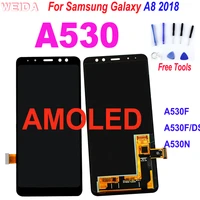 super amoled for samsung galaxy a8 2018 a530 a530f lcd display touch screen digitizer assembly for a8 2018 lcd a530fds a530n