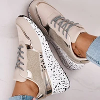 womens sneakers platform casual shoes women vulcanize shoes leopard ladies running shoes sport silver lace up female sneakers