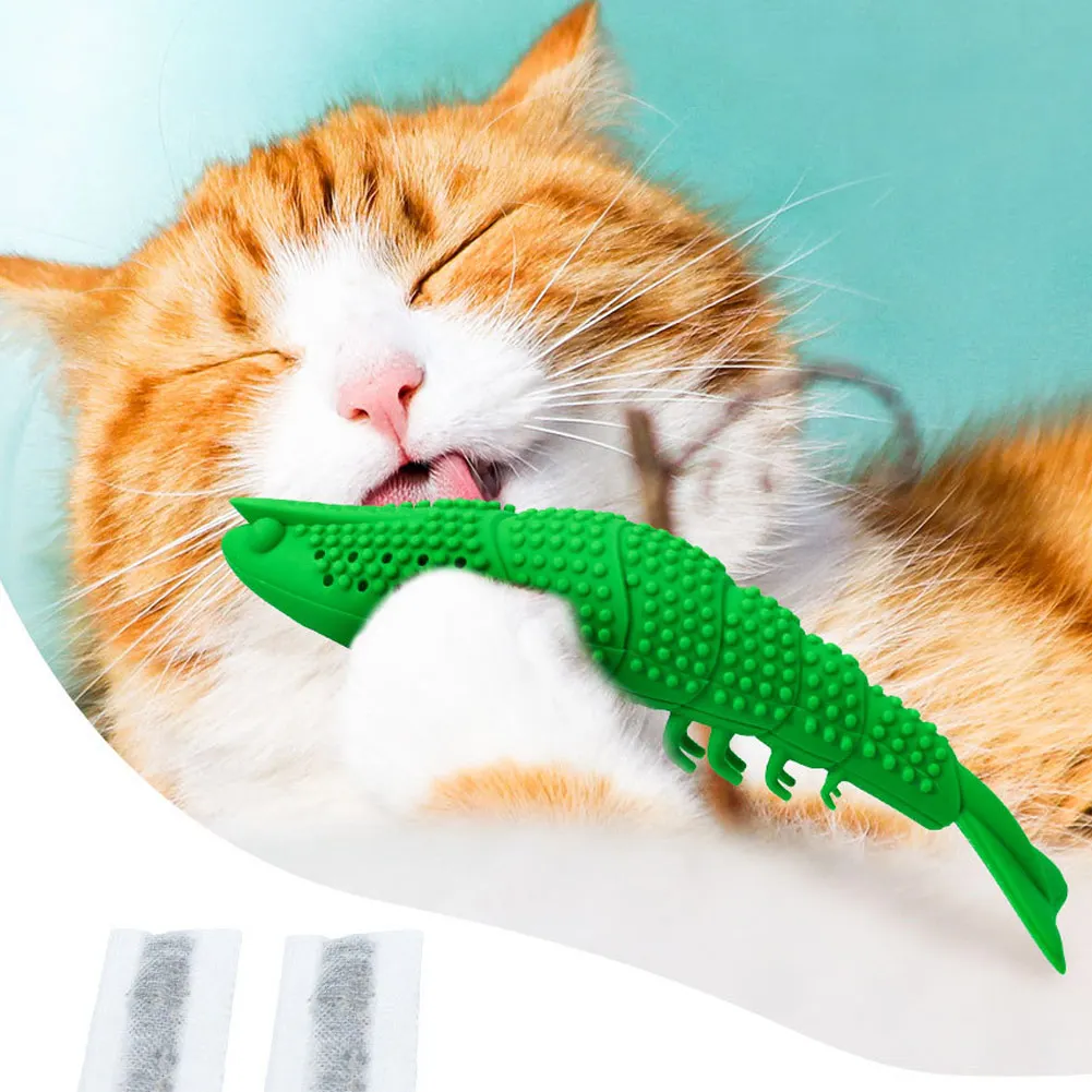 Кошка зубная щетка Жевательная кошачья мята игрушка раки форма котенок чистка
