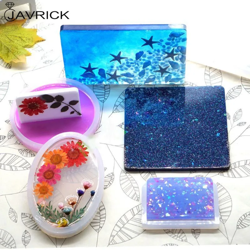 

5 Pack Coaster Resin Molds Include Round,Square Rectangle Ellipse Heart Shape Tray Mold for Epoxy Resin Silicone Resin Molds